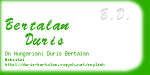 bertalan duris business card